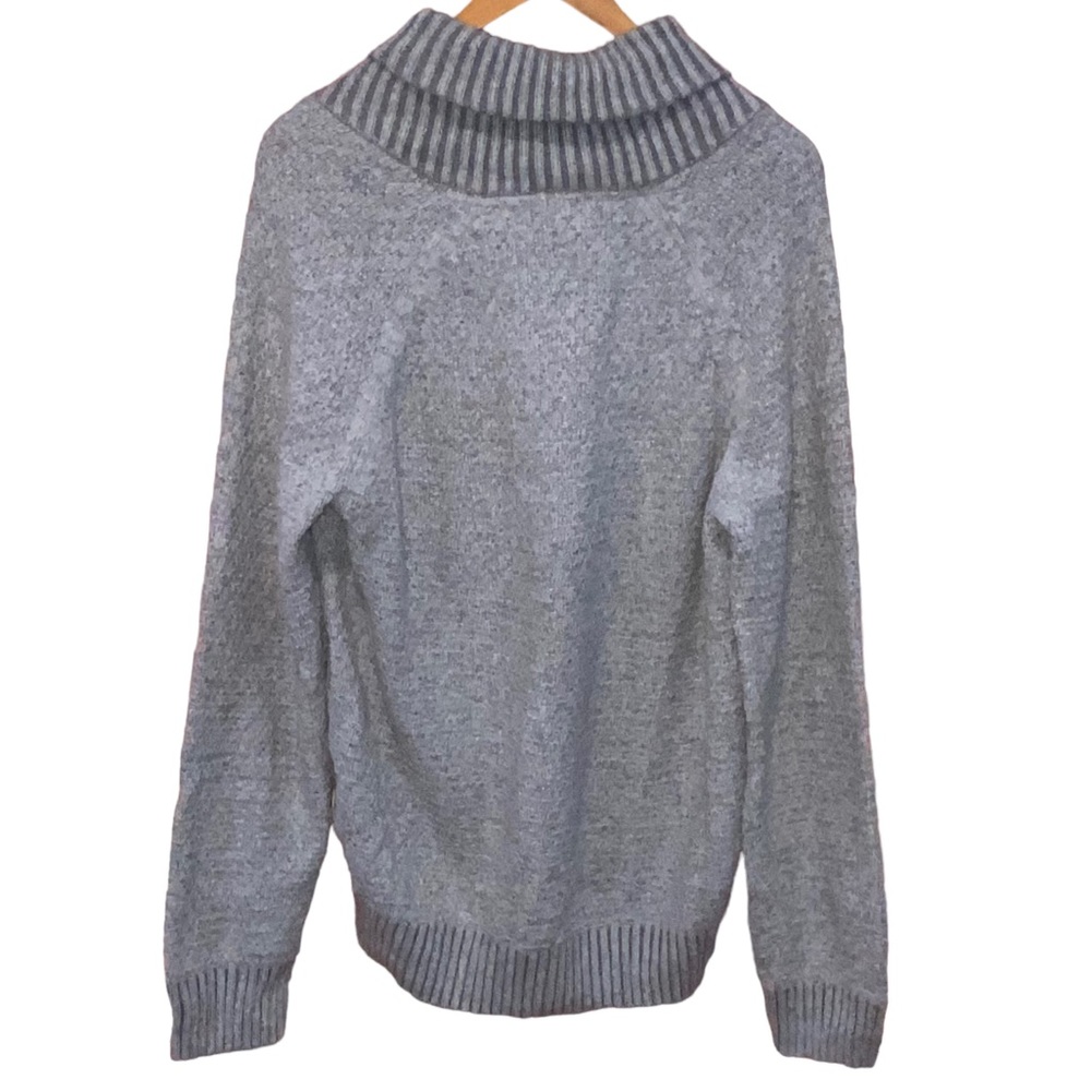 H & M Shawl Neck Wool Blend Gray Knit Sweater - Men’s Large - Picture 9 of 12